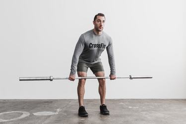 Nobull Crossfit® Men's Long Sleeves Grey | Australia (SZ9524)